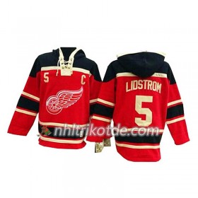 Detroit Red Wings Nicklas Lidstrom 5 Rot Sawyer Hooded Sweatshirt - Herren